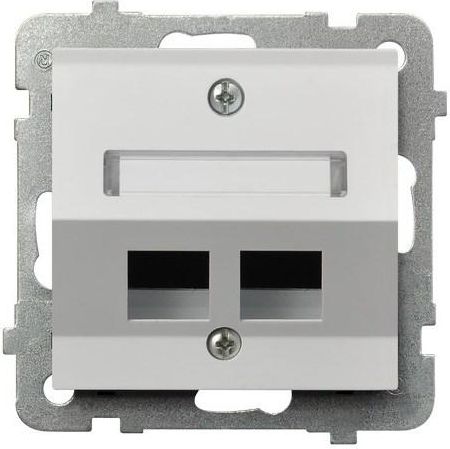 Ospel Obudowa gniazda podwójnego komputerowego AS skośna biała (GPK-2GS/p/00)