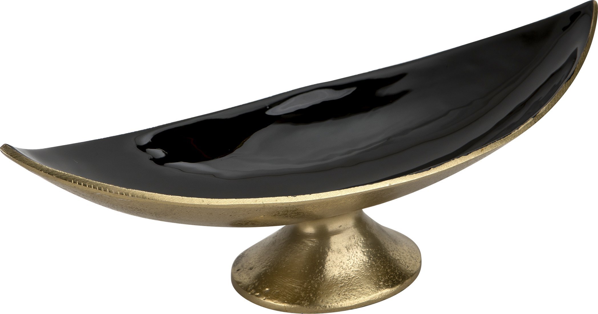 Ewax Półmisek dekoracyjny mały 41 cm czarno-złoty metalowy