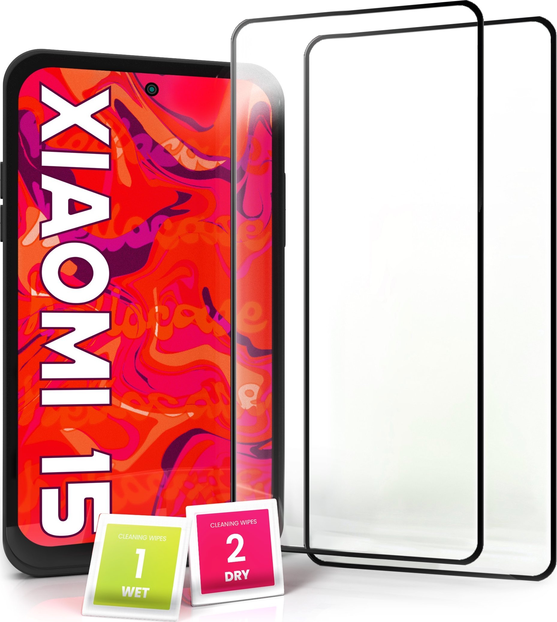 2-pak Szkło Hartowane do Xiaomi 15 Ochronne Pełne Na cały ekran 5D 9H