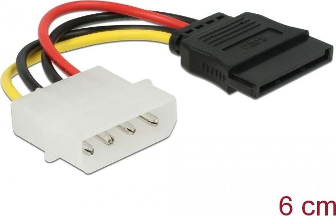 Delock Molex - SATA, 0.06m, Wielokolorowy (60112)