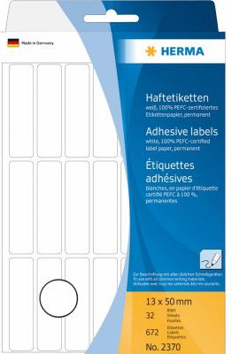 Herma Etykiety samoprzylepne, białe 13x50 mm 672 Szt. - 2370