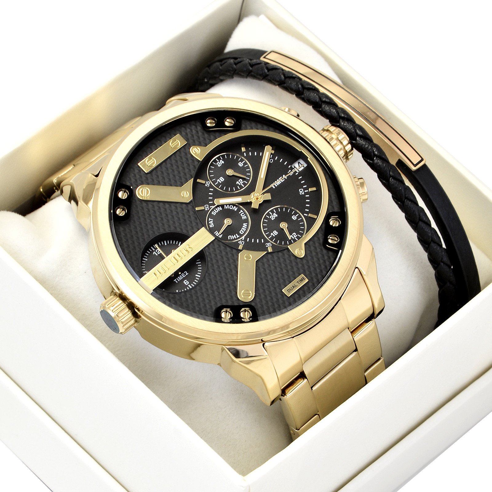 Zestaw męski zegarek Paul Lorens DIEZELI PL20021B-1D1 + bransoletka