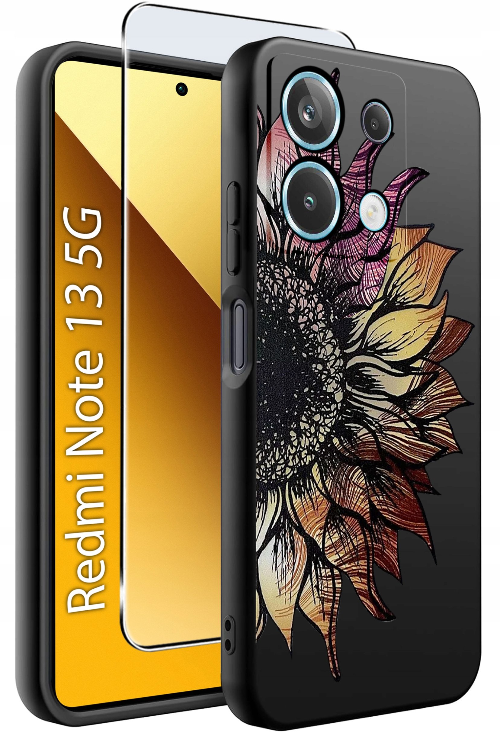 ETUI do Xiaomi Redmi Note 13 5G WZORY |SILIKONOWE MATT CASE +SZKŁO 9H