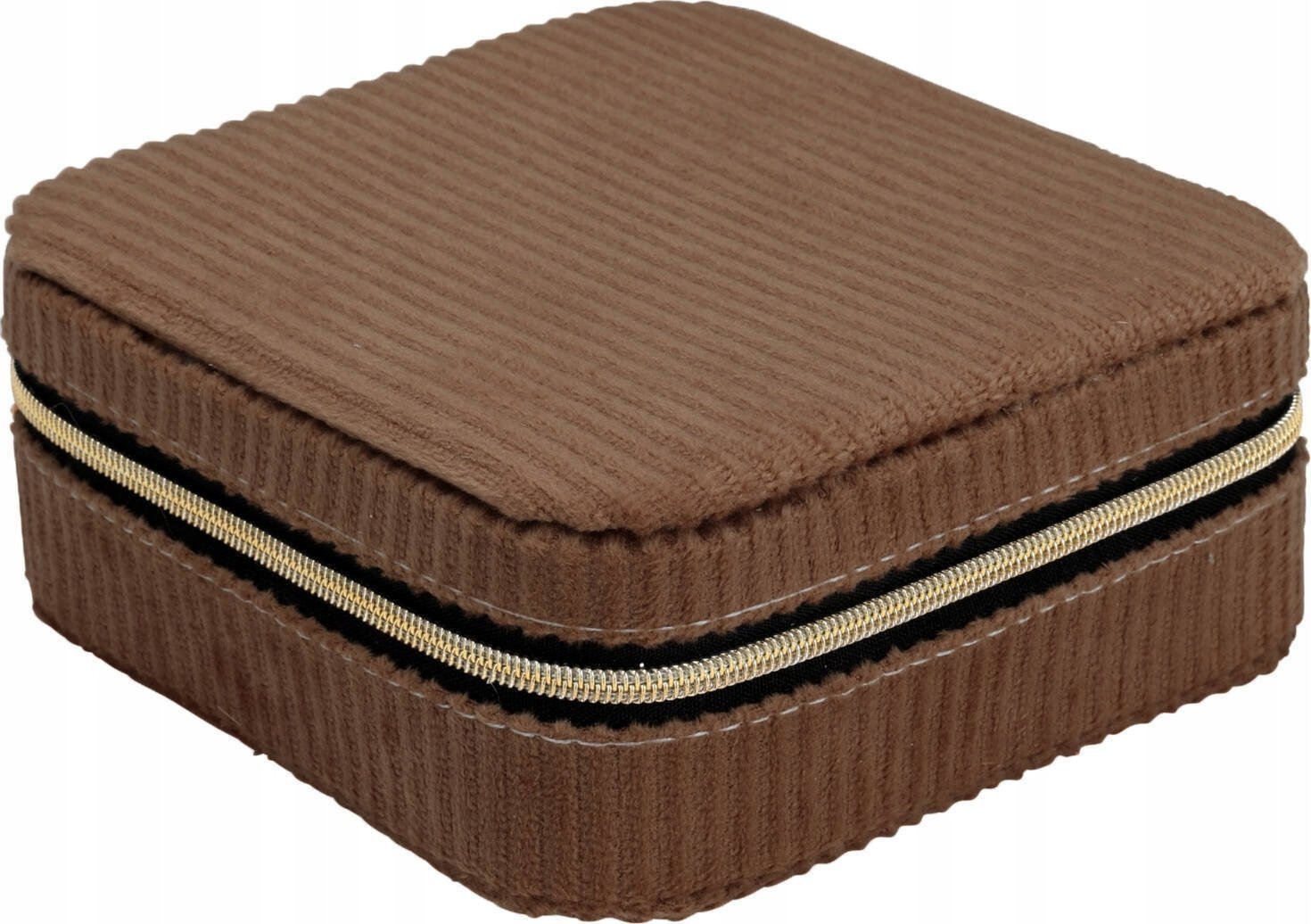 Home Styling Collection Pudełko na biżuterię, sztruks, 12 x 12 x 5 cm