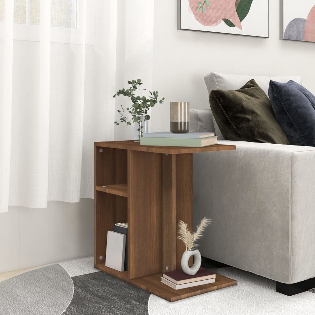 vidaXL vidaXL Stolik boczny, brązowy dąb, 50x30x50 cm