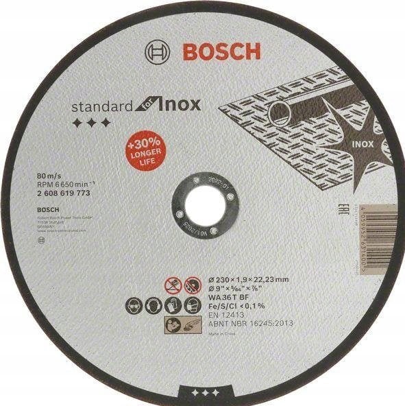 Bosch BOSCH TARCZA MET.230mm x 1,9mm x 22mm STANDARD FOR INOX