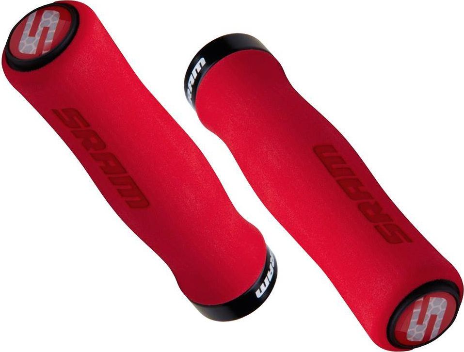 Sram Chwyty kierownicy Sram 129mm czerwone z czarną obejmą i korkami uniwersalny