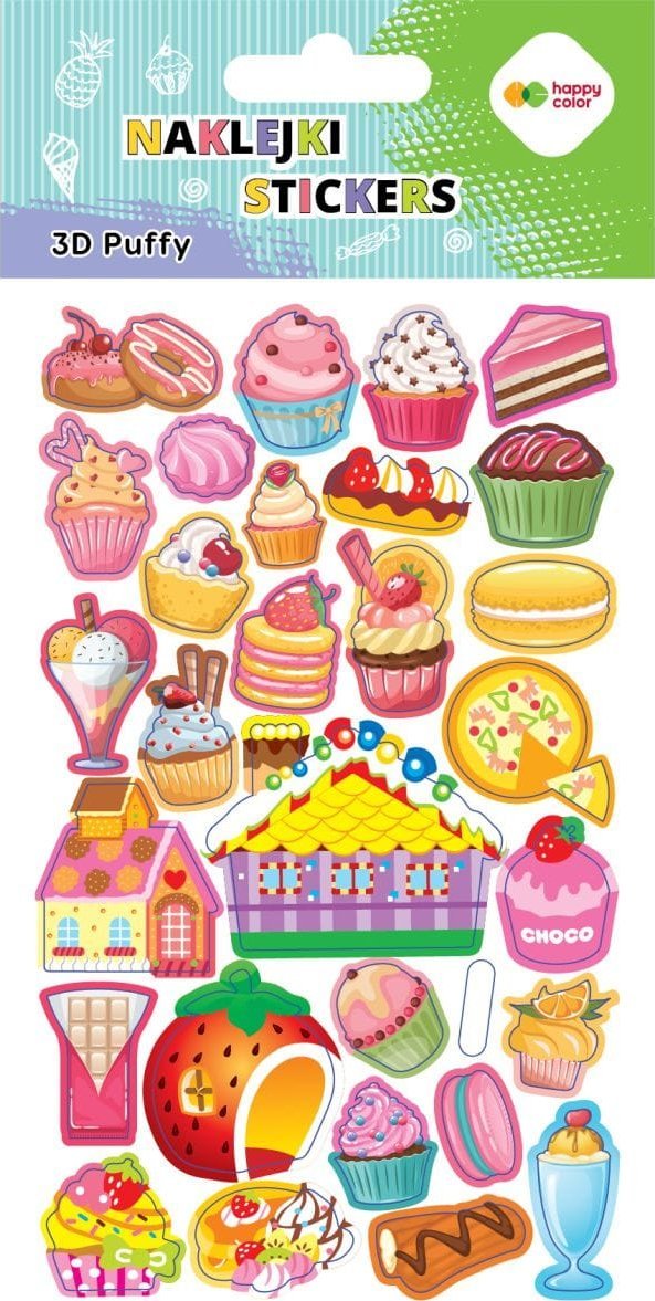 Naklejki 3D PUFFY-Sweets, 10x20cm, Happy Color