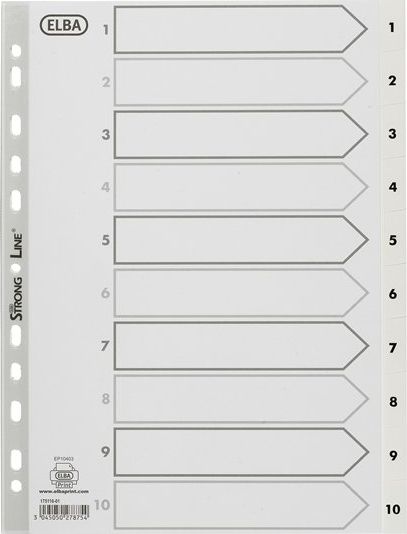 Elba PRZEKŁADKI PP ELBA STRONG LINE A4 1-10 BIAŁE