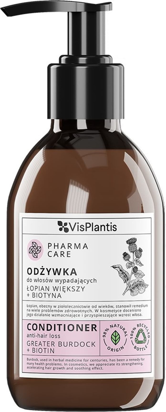 Vis Plantis VIS PLANTIS Pharma Care Odżywka do włosów wypadających Łopian większy + Biotyna 300 ml