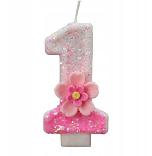 Świeczka Urodzinowa Na Tort / KWIATUSZEK / Świeczki na Urodziny / CYFRA 1