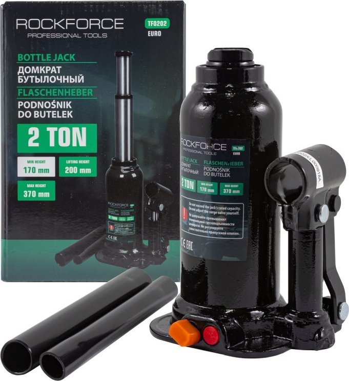 Rockforce Podnośnik hydrauliczny 2t, 2-stopniowy z zaworem