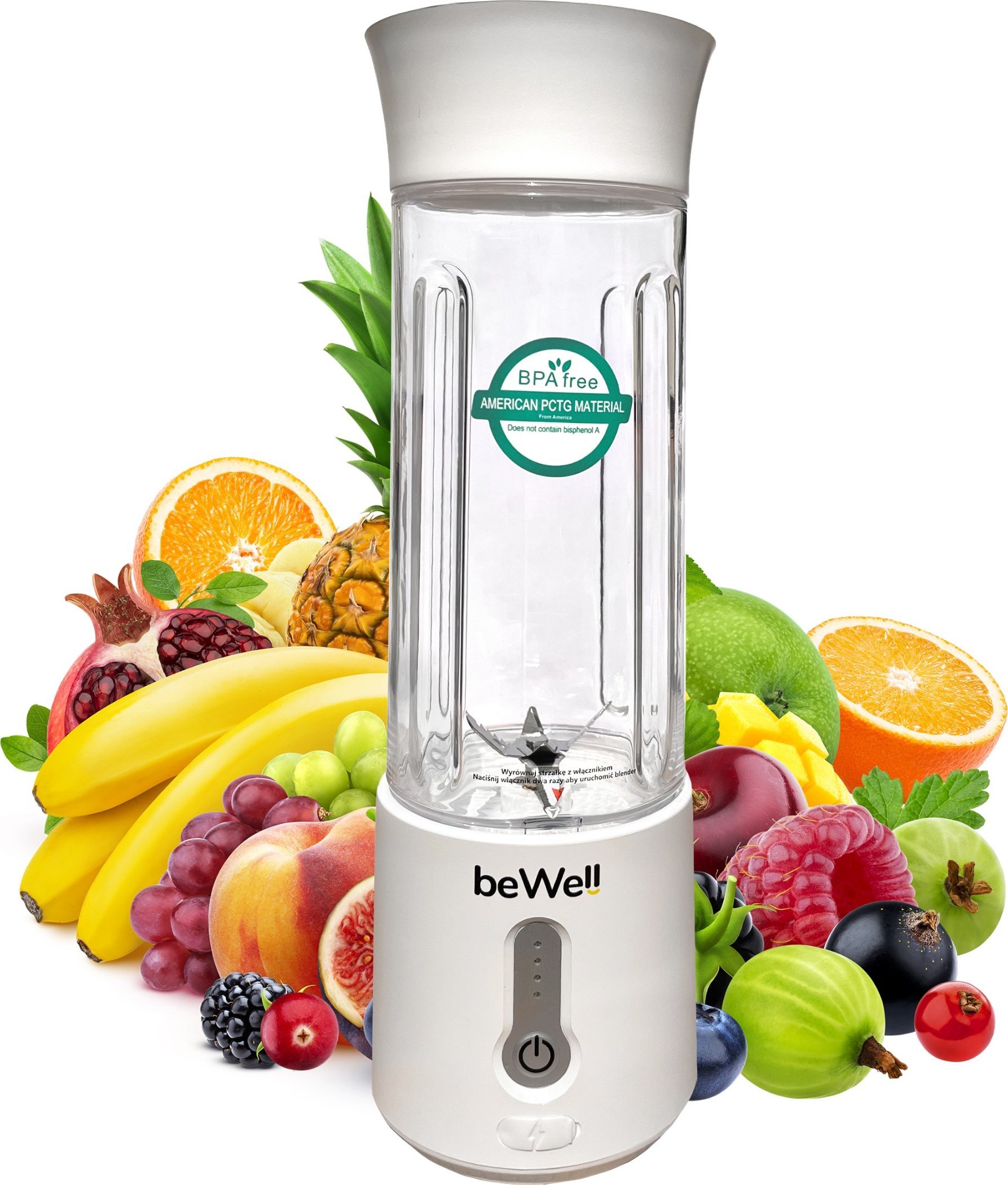 Blender kielichowy Bewell Blender do smoothie ręczny bezprzewodowy beWell
