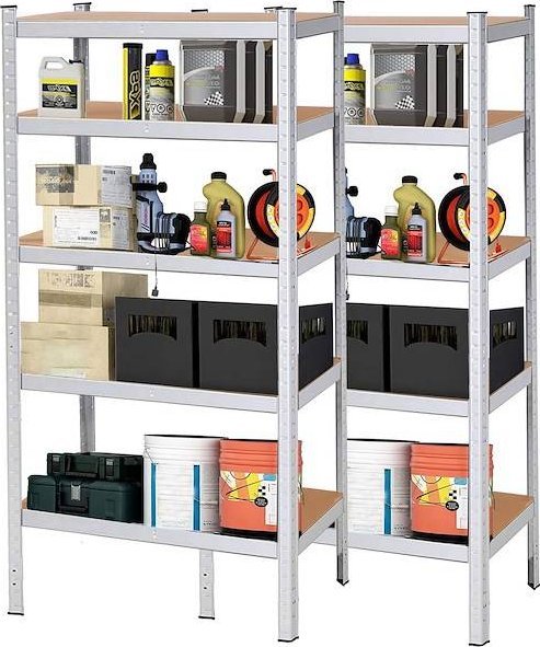 Springos Regały metalowe 2 szt. z 5 półkami 180x90x40cm 875kg do garażu, piwnicy UNIWERSALNY