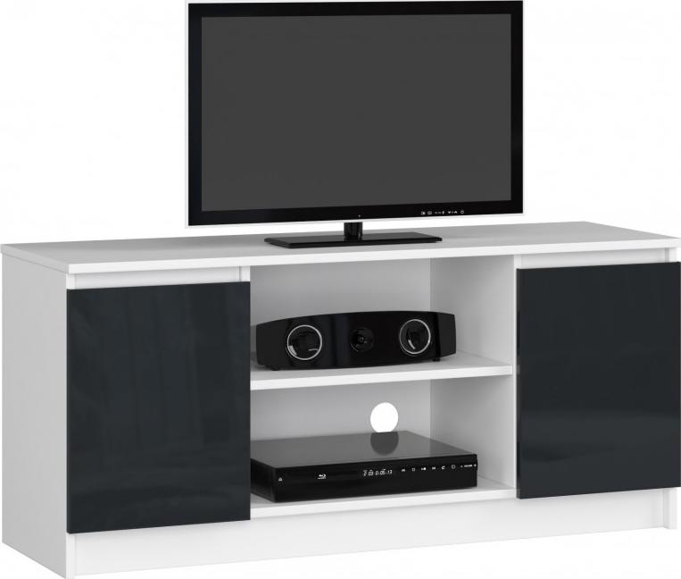 Fabryka Mebli Akord SZAFKA RTV 120 cm 2D 1P GRAFIT AKRYL WYSOKI POŁYSK