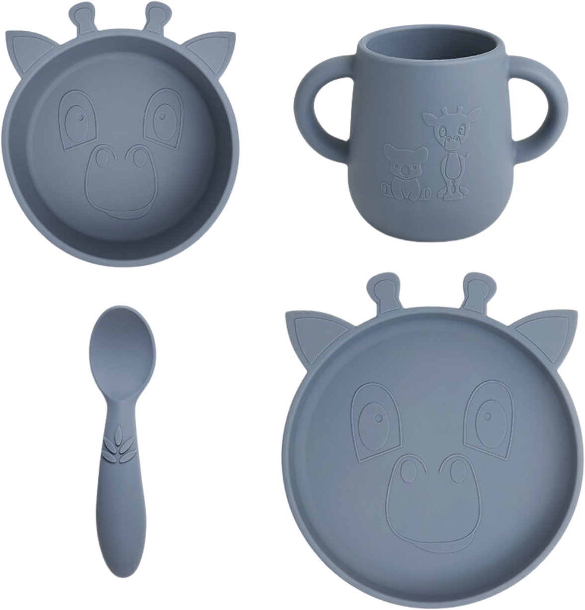 Silicone Food Set 4-Piece Lykke Giraffe - Bearing Sea