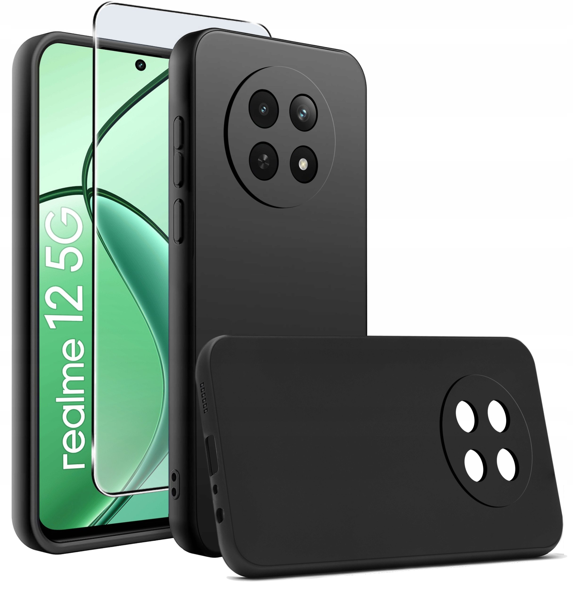 Etui do Realme 12 5G | 12x 5G CASE GUMA MATT PLECKI MATOWE + SZKŁO 9H