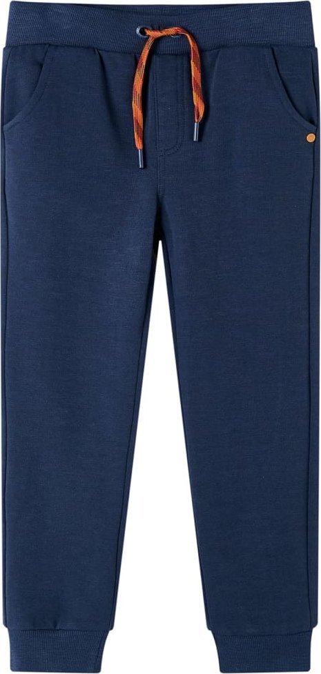 vidaXL Dziecięce spodnie dresowe, granatowy melanż, 104