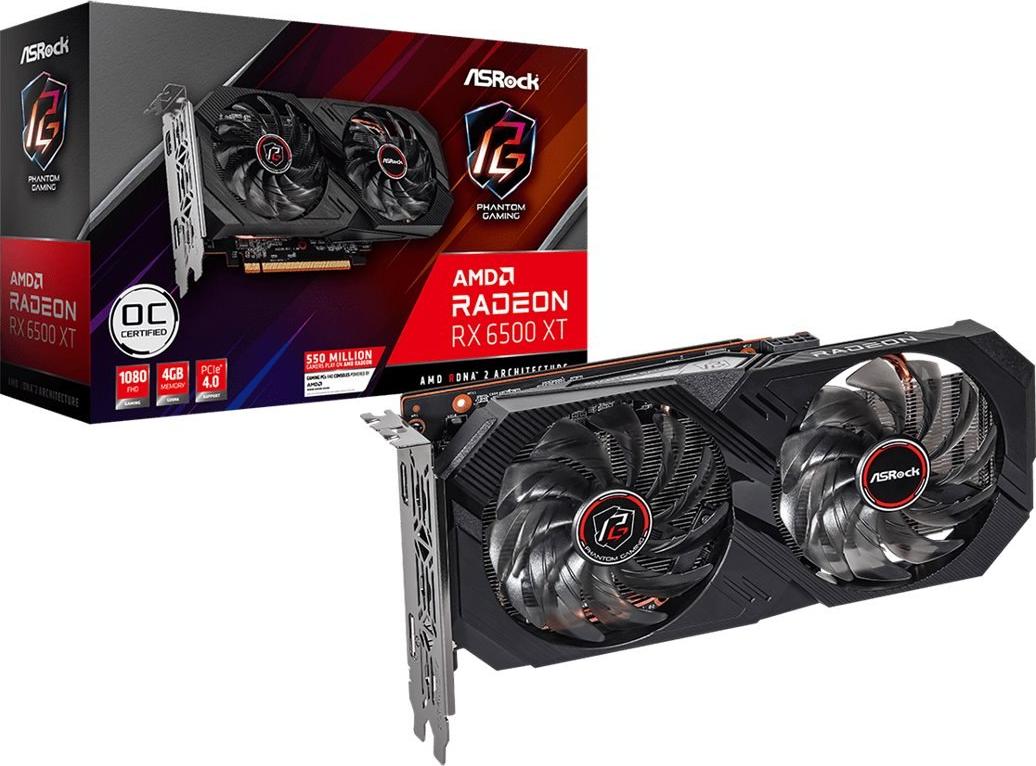 Karta graficzna ASRock Radeon RX 6500 XT Phantom Gaming D OC 4GB GDDR6 (RX6500XT PGD 4GO)