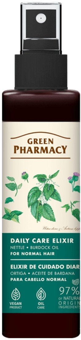 Green Pharmacy Eliksir do Włosów Normalnych Pokrzywa i Olej Łopianowy Codzienna Pielęgnacja 150ml