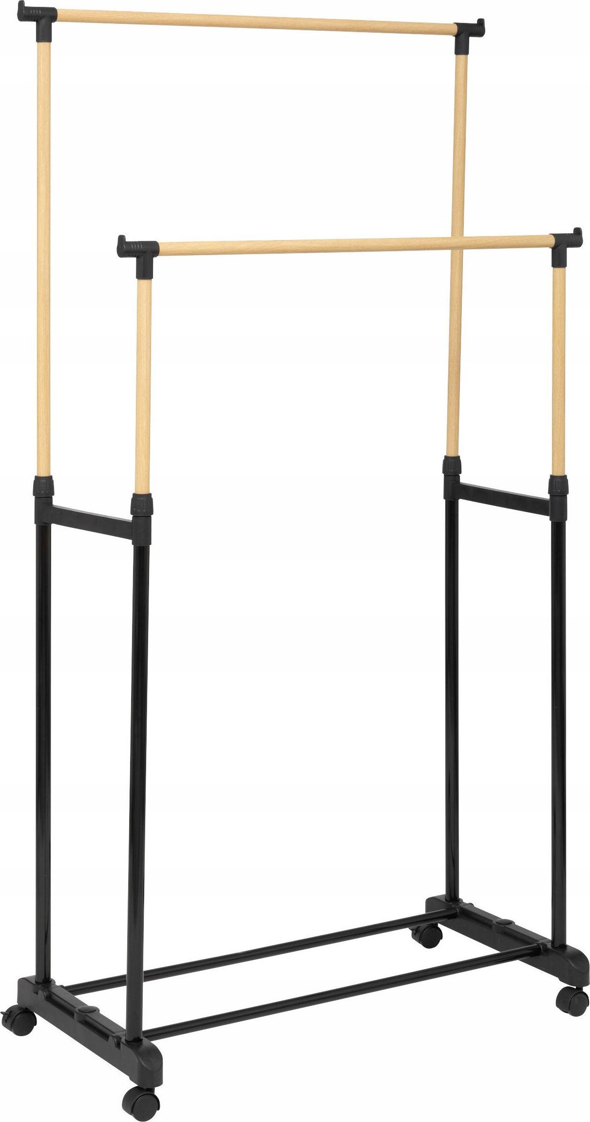 Wieszak na ubrania podwójny WOODY, 86 x 42 x 165 cm
