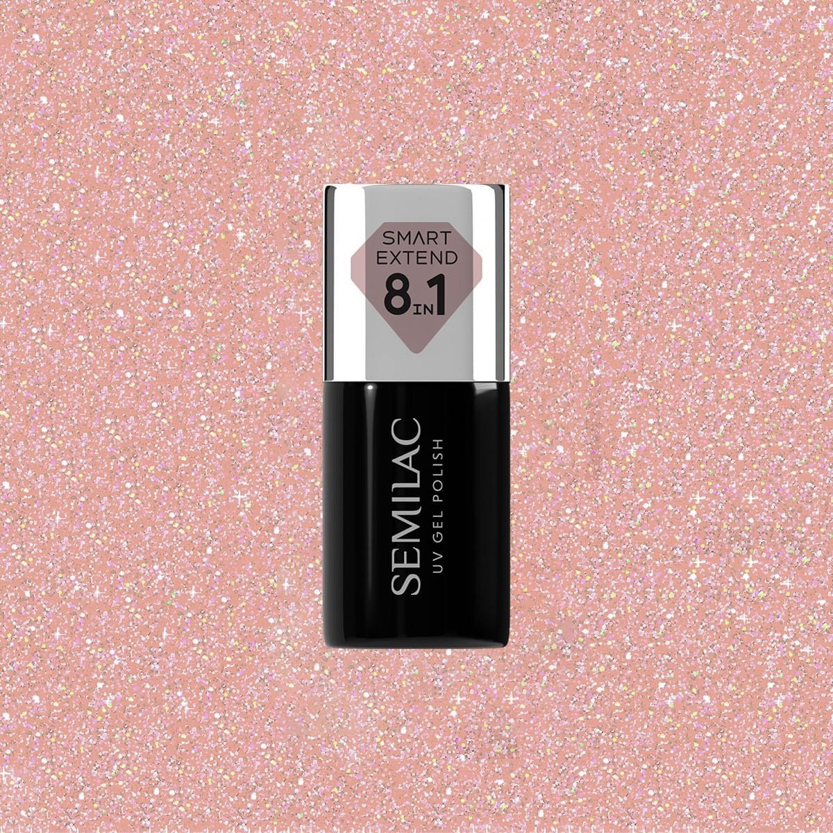 SEMILAC Smart Extend Lakier hybrydowy Glitter Soft Beige nr. 804 7 ml