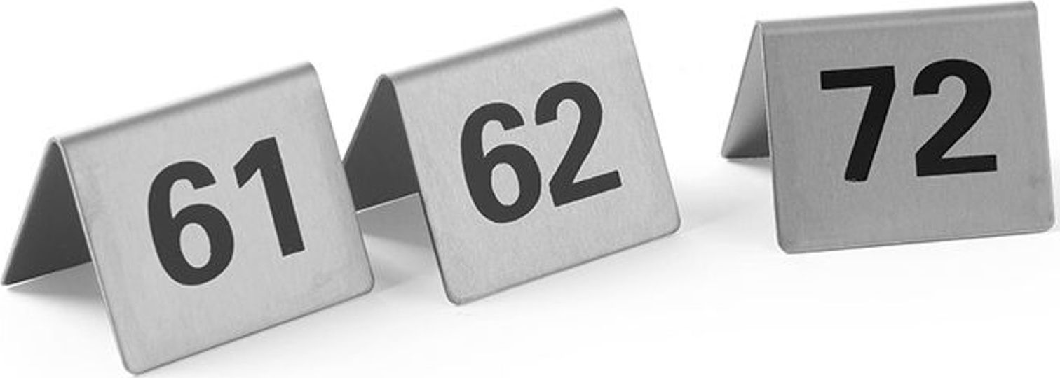 Hendi Tabliczka informacyjna NUMER STOLIKA 61-72 stal nierdzewna zestaw 12szt. - Hendi 663899 Tabliczka informacyjna NUMER STOLIKA 61-72 stal nierdzew