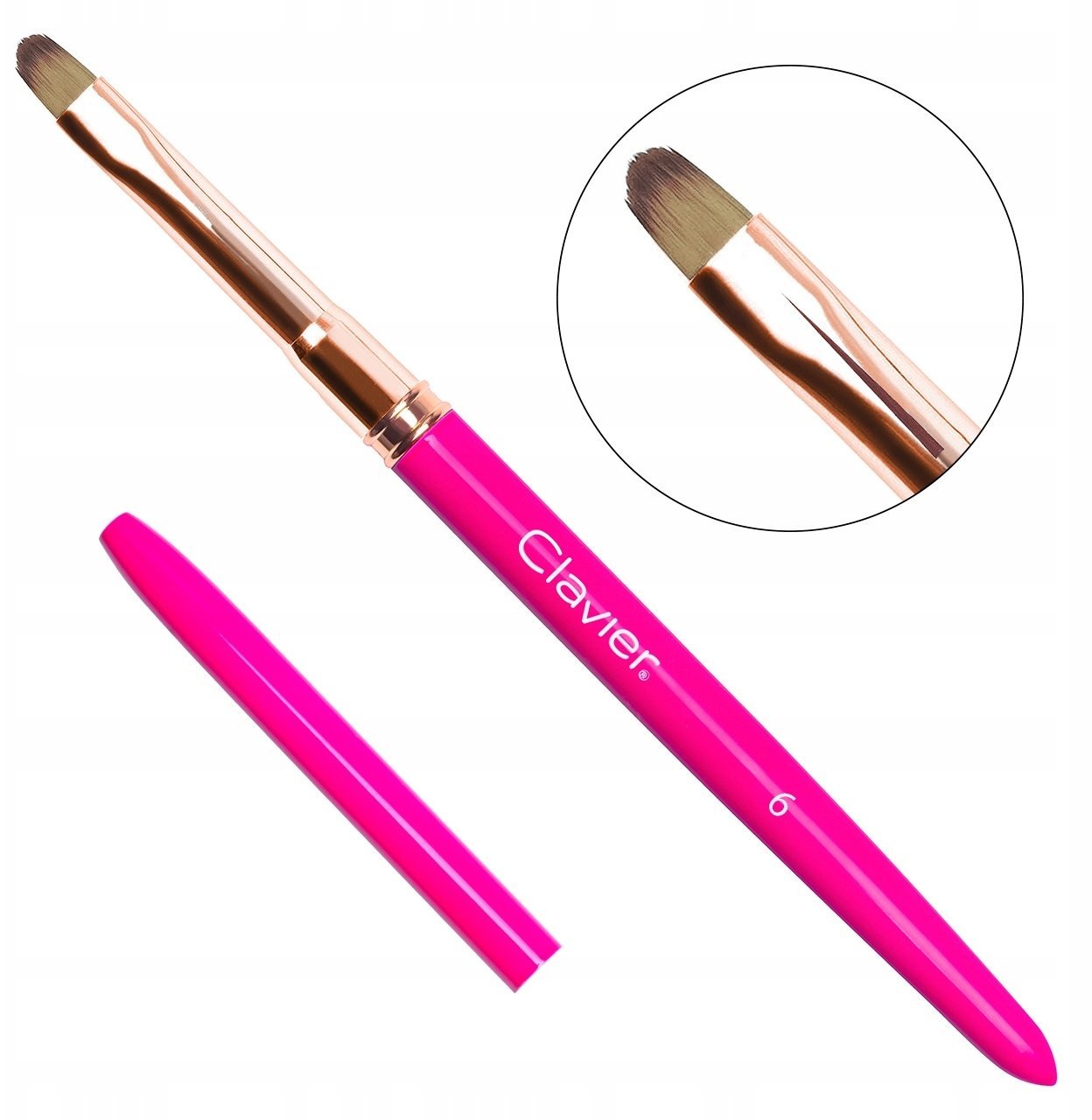 Semilac CLAVIER Pędzelek do żelu 6mm #4 Magenta