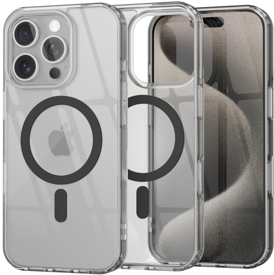 Etui Supero TPU Acrylic z MagSafe do iPhone 16 Pro, czarne