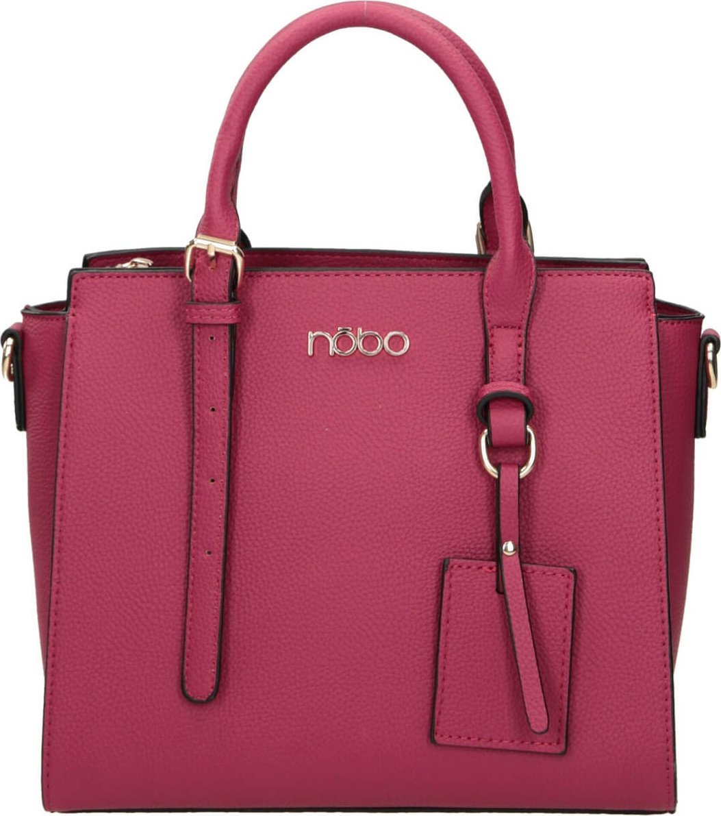 Nobo Torebka damska Nobo klasyczna mała z zawieszką ciemna różowa