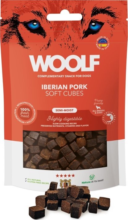 WOOLF Przysmak dla psa Woolf Soft Cubes Iberian Pork Monoprotein 100g