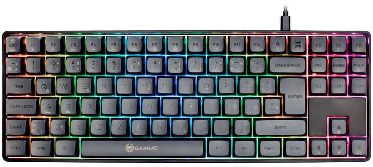 GAMIAC TKL90G Gaming Keyboard, Kailh Red - black/grey