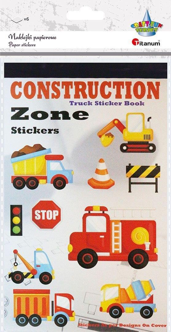Titanum Naklejki papierowe 6 plansz pojazdy mix 222szt