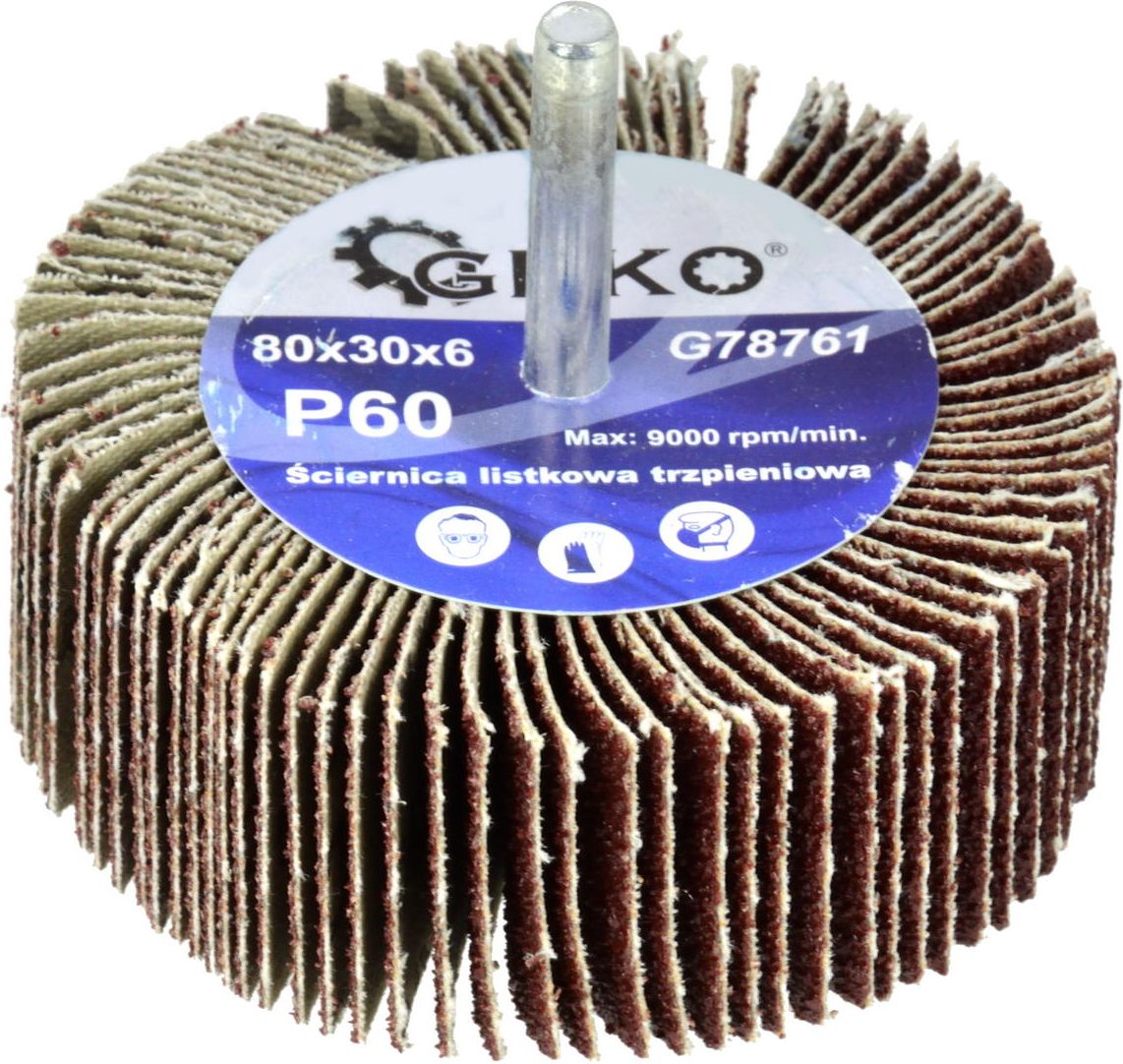 Geko ściernica listkowa trzpieniowa 80x30X6 P60 (20/200)