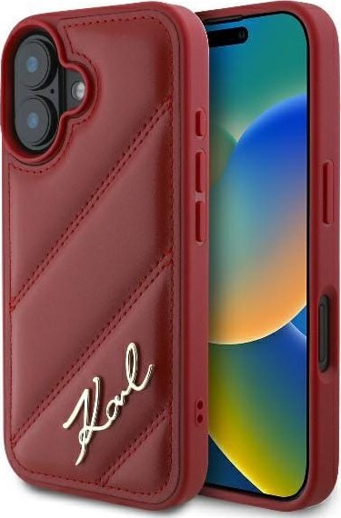 Karl Lagerfeld Karl Lagerfeld KLHCP16SPQDSMGR iPhone 16 6.1" czerwony/red hardcase Quilted Signature