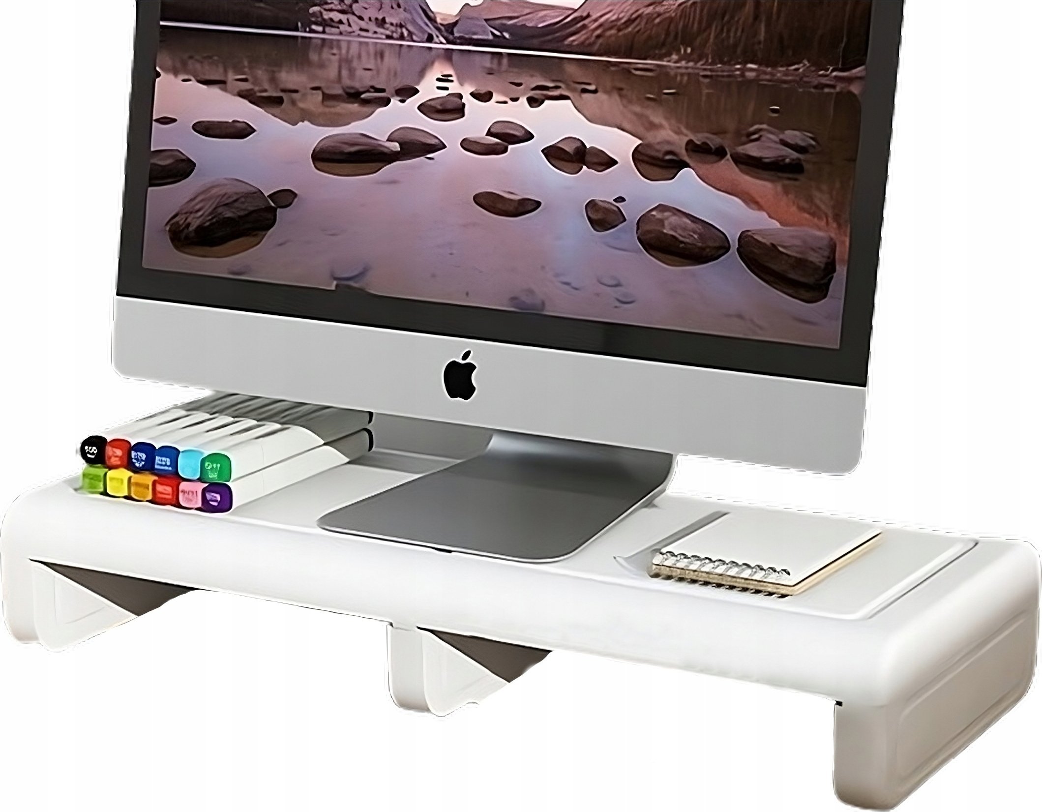 Korbi PÓŁKA PODSTAWKA POD MONITOR BIAŁA NADSTAWKA NA BIURKO RK1