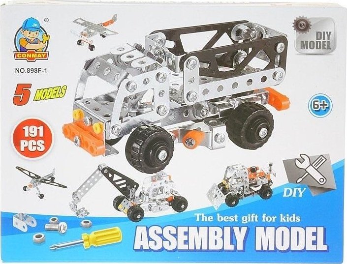 Klocki metalowe do skręcania 176el 24x18x5cm