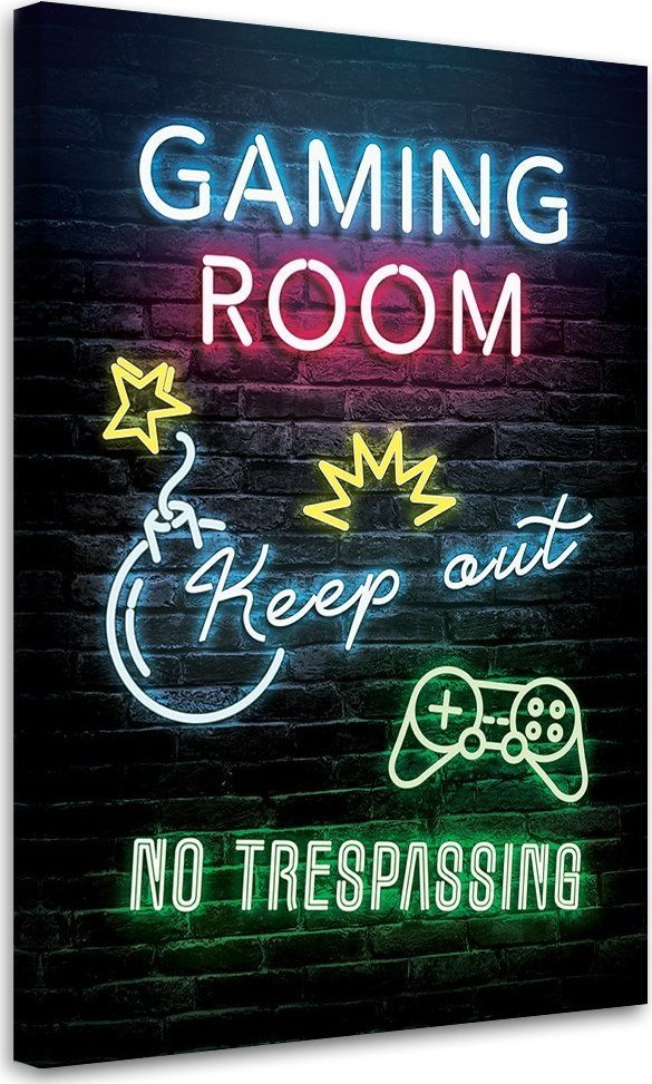 Feeby Obraz na płótnie, Napis Pokój gracza gaming - 70x100