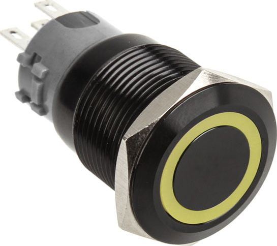 DimasTech Przycisk LED 19mm Żółty (PD048)