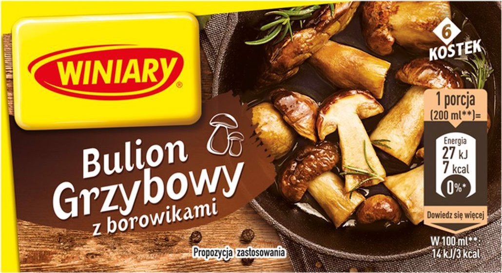 WINIARY Winiary Bulion grzybowy z borowikami 60 g (6 kostek)
