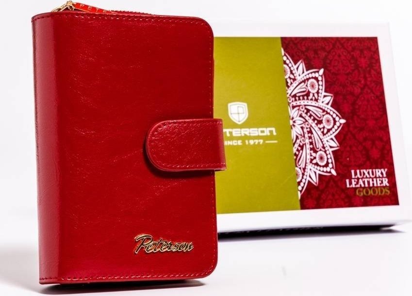 Peterson Skórzany portfel damski na zatrzask - Peterson