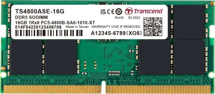 Pamięć do laptopa Transcend JetRam SO-DIMM 16GB, DDR5-4800, CL40, on-die ECC