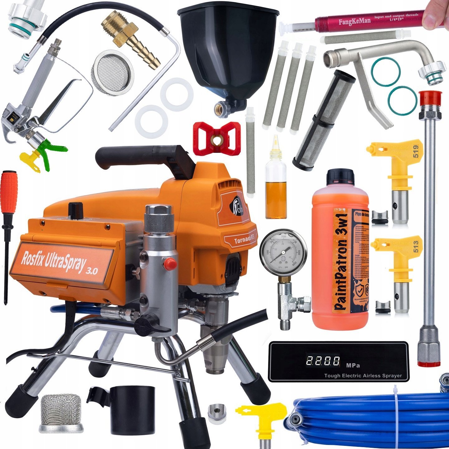 Rosfix ROSFIX AGREGAT MALARSKI ROSFIX TORNADO RT3 + ZBIORNIK 6L + GNIAZDO DO MONTAŻU DODATKOWEGO FILTRA PALUSZKOWEGO + 5x FILTR PALUSZKOWY 60 + FILTR