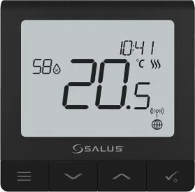 Salus Salus bezprzewodowy, natynkowy regulator temperatury SQ610BRF Quantum, akumulatorowy, czarny
