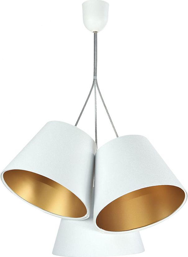 Lampa wisząca Lumes Biało-złota lampa wisząca welurowa - EXX67-Semina