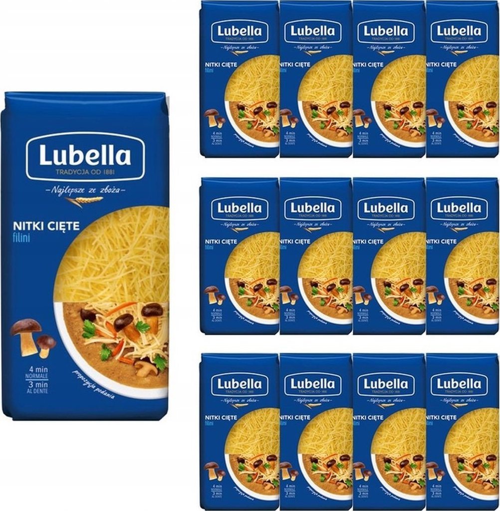 Lubella Lubella makaron nitka cięta 400g x 12 sztuk