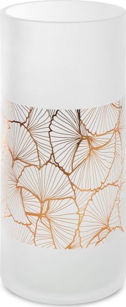 Eurofirany Wazon dekoracyjny ze szkła artystycznego LUNA 15X35 biały + złoty