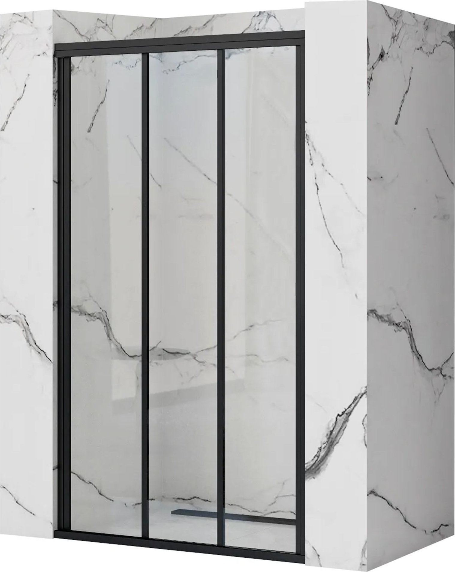 Rea REA-K9639 DRZWI PRZESUWNE ALEX 100X190 BLACK TRANSPARENT // KN.REA-DRZ-ALEX-100-TR-BLACK