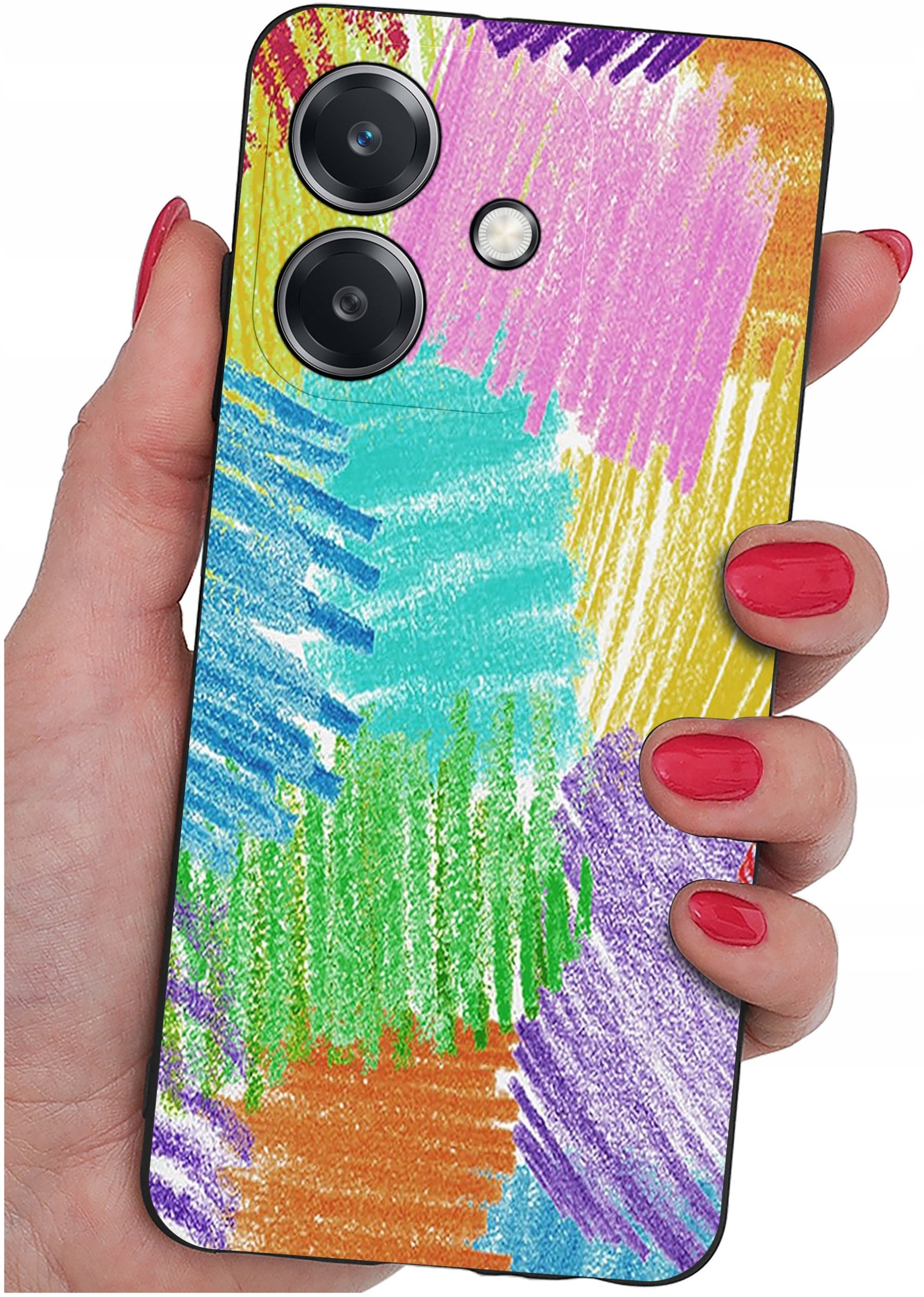 Etui do Oppo A40 | A40M | WZORY | SILIKONOWE MATT SZKŁO 9H