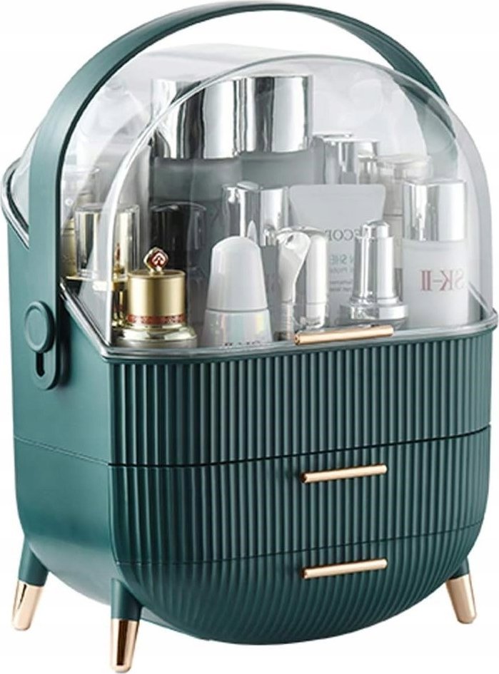 SZKATUŁKA ORGANIZER SZAFKA NA KOSMETYKI SZUFLADY NA NÓŻKACH F9 ZIELONA